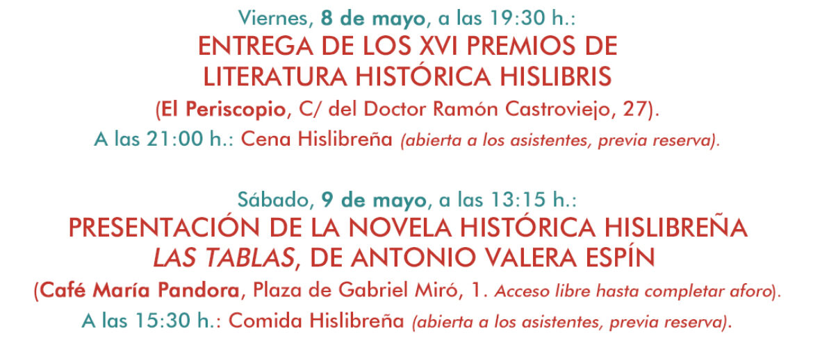 PROGRAMA DE LOS XIV ENCUENTROS HISLIBRIS (8-9 DE MAYO DE 2026)